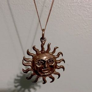 Real silver sun design neck lace
